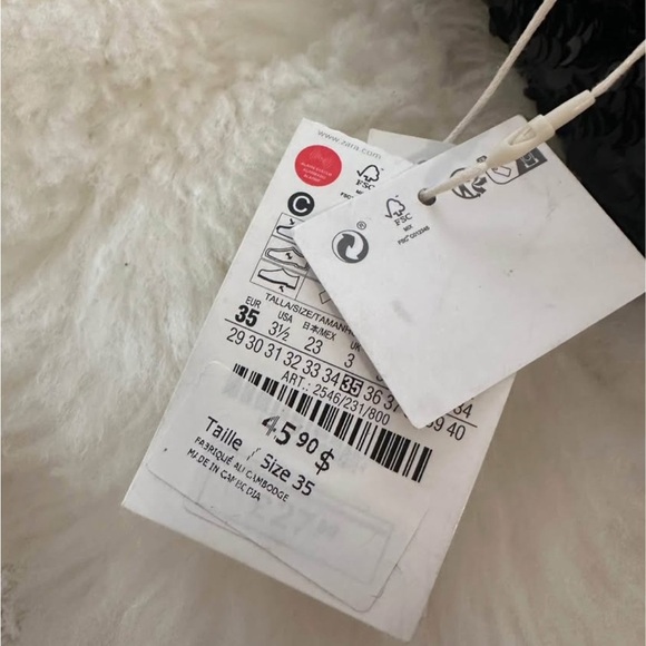 Zara black sequin ballet shoe size 35 BNWT - Picture 3 of 3